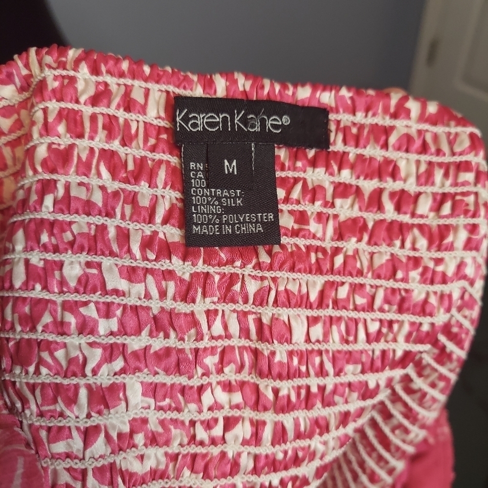 Karen Kane Pink And White Blouse Size Medium - Picture 7 of 8